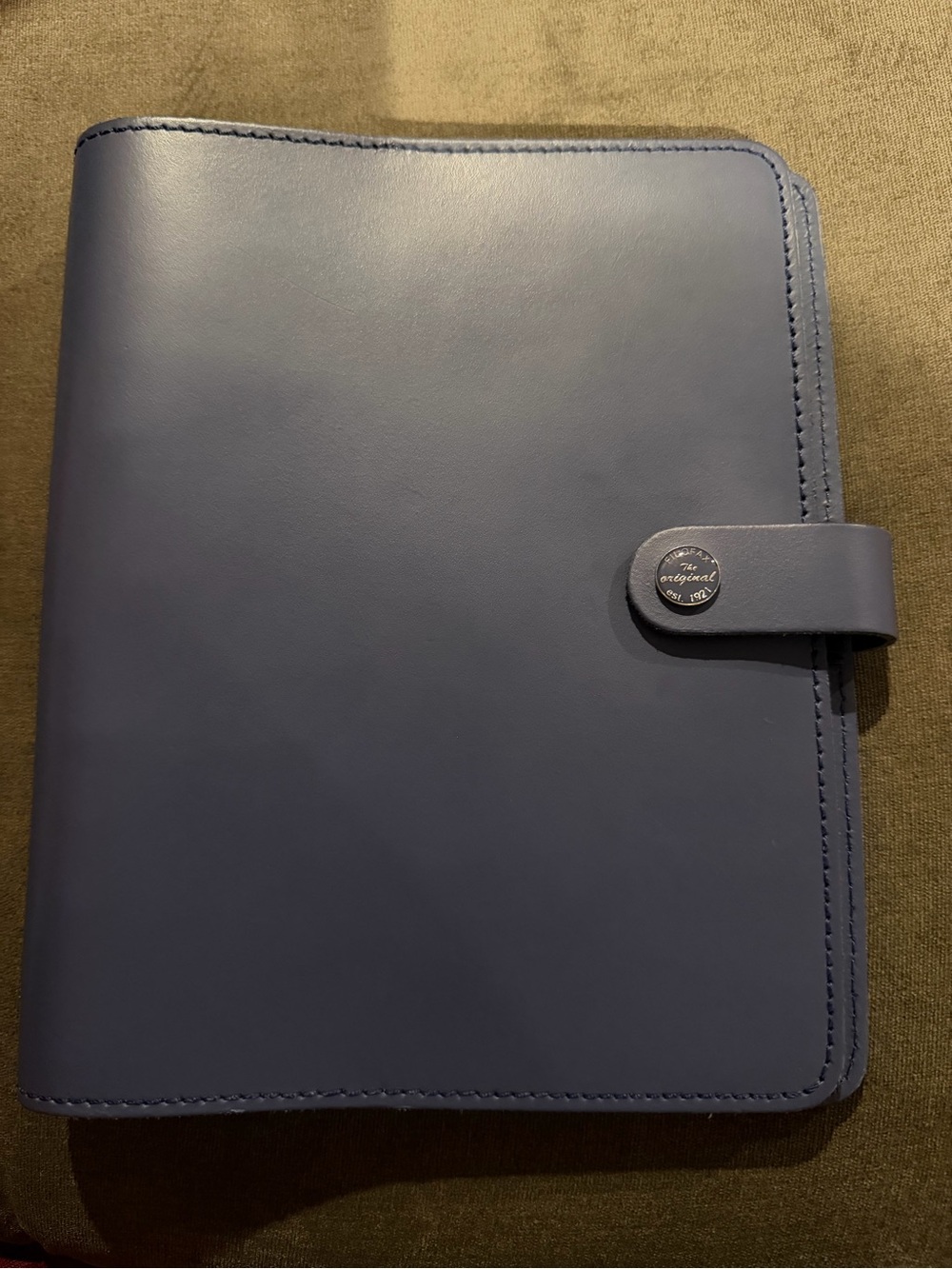 Filofax  Blue Leather Organizer with Snap